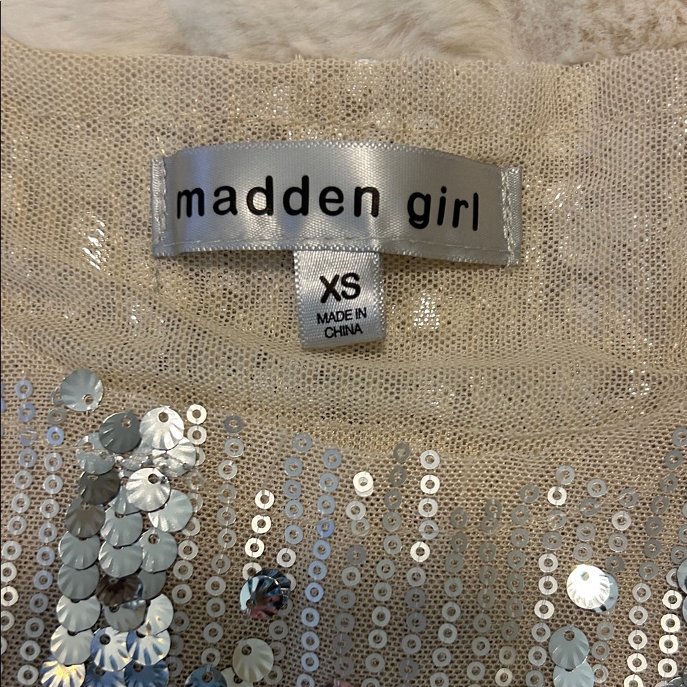Madden Girl Silver Sequin Women's Top Size XS Party - Picture 5 of 8